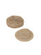 Zaros Rund Untersetzer Hölzernes Beige 10cm 4Stück