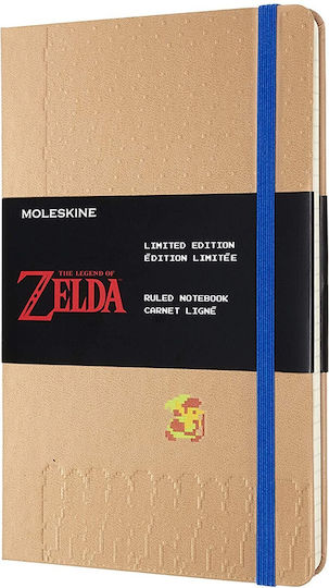 Moleskine Large Zelda Ruled Moving Σημειωματάριο Ριγέ με Λάστιχο Μπεζ