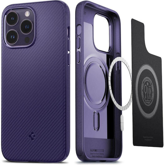 Spigen Mag Armor Back Cover Σιλικόνης Deep Purple (iPhone 14 Pro)