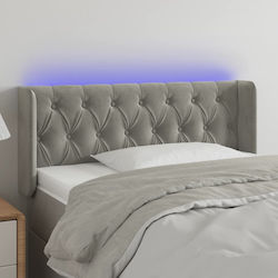 vidaXL LED Bed Headboard Fabric Light Grey 103x...