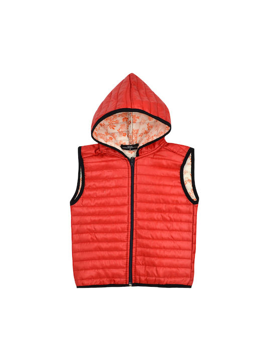 SLEEVELESS JACKET RED BLACK EXPLODE