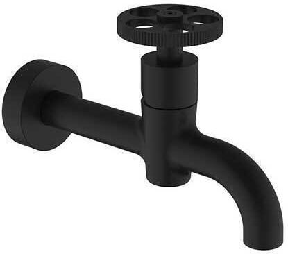 Teorema Wall Black Matt Built-in Mixer & Spout Set for for Bathroom Sink 1 Exit Black
