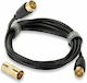 QED Antenna Cable Coax male - Coax female Black 3m (QE8157) 1pcs