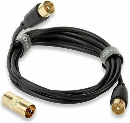 QED Καλώδιο Κεραίας Coax male - Coax female Μαύρο 1.5m (QE8154)