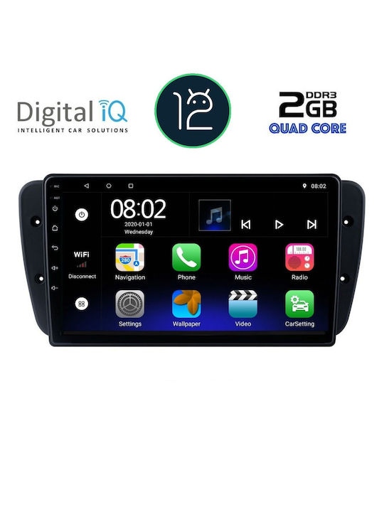 Digital IQ Ηχοσύστημα Αυτοκινήτου για Seat Ibiza 2008-2015 (Bluetooth/USB/AUX/WiFi/GPS/Apple-Carplay/Android-Auto/CD) με Οθόνη Αφής 9"