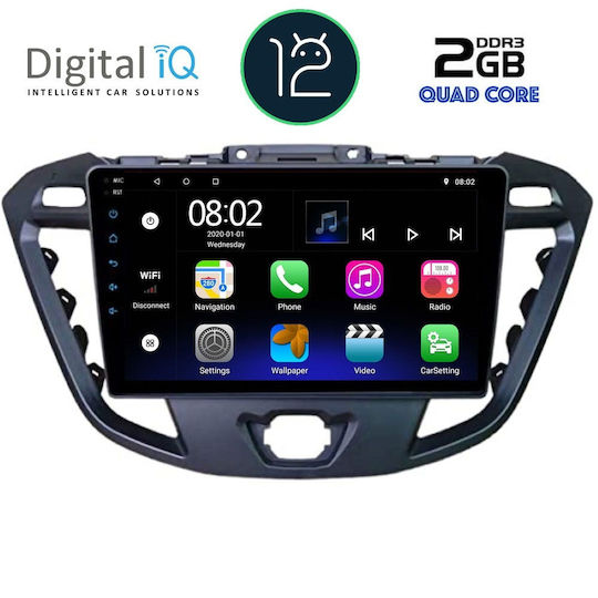 Digital IQ Ηχοσύστημα Αυτοκινήτου για Ford Transit Custom / Tourneo Custom / Tourneo Courier / Tourneo / Courier / Transit Courier / Transit 2013-2019 (Bluetooth/USB/AUX/WiFi/GPS/Apple-Carplay/Android-Auto/CD) με Οθόνη Αφής 9"