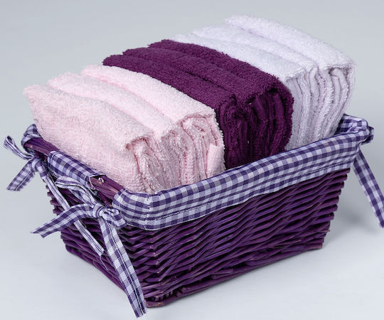 Silk Fashion Lavette 30x30cm Purple 9τμχ