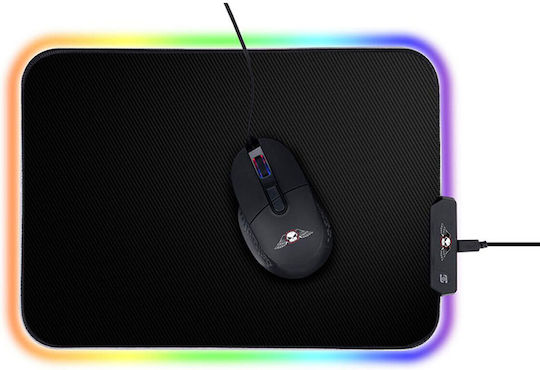 No Fear 26732 Padel Pentru Mouse Mediu Lung De 350mm Cu Iluminare RGB Negru