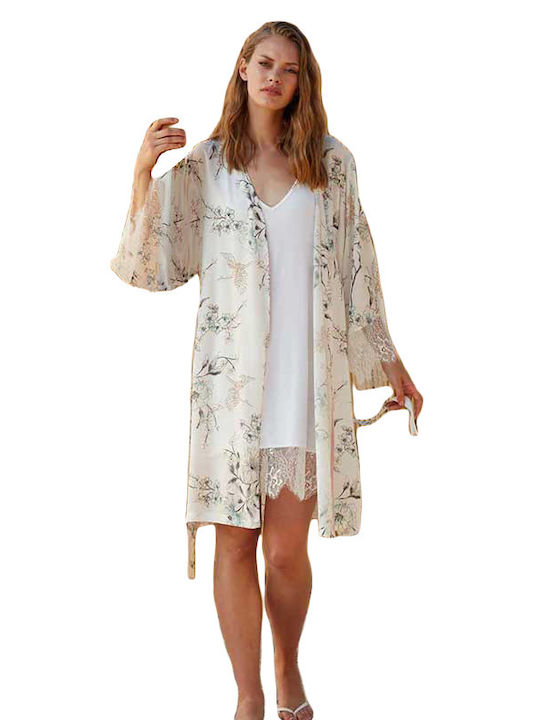 Robe+Nightdress Women's Long Sleeve Penye Mood As shown in the picture
