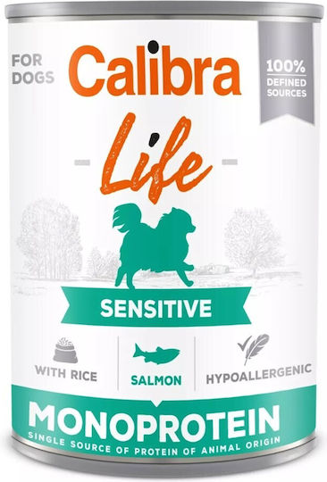 Calibra Life Sensitive Monoprotein Wet Dog Food in Cans with Salmon 400gr