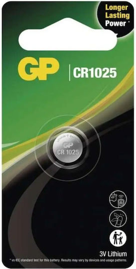 GP Batteries Μπαταρία Λιθίου Ρολογιών CR1025 3V 1τμχ