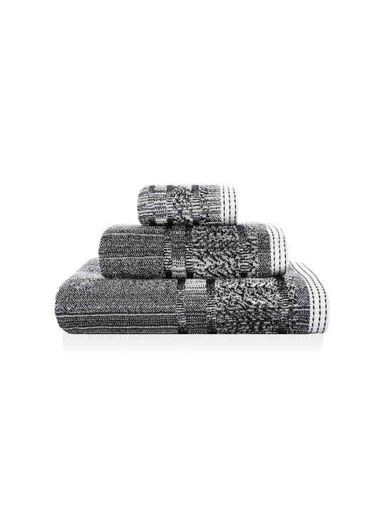 Set of Maze Black Towels 10001 3pcs