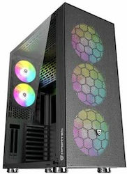 Nfortec Aqueronte Gaming Midi Tower Computer Case with RGB Lighting Black