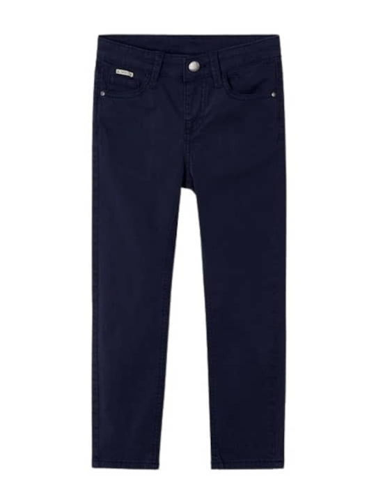 Mayoral Kids' Chino Fabric Pants Navy Blue