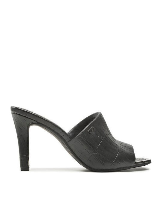 DKNY Bronx Mules with Thin High Heel in Black Color K4276291-BLK