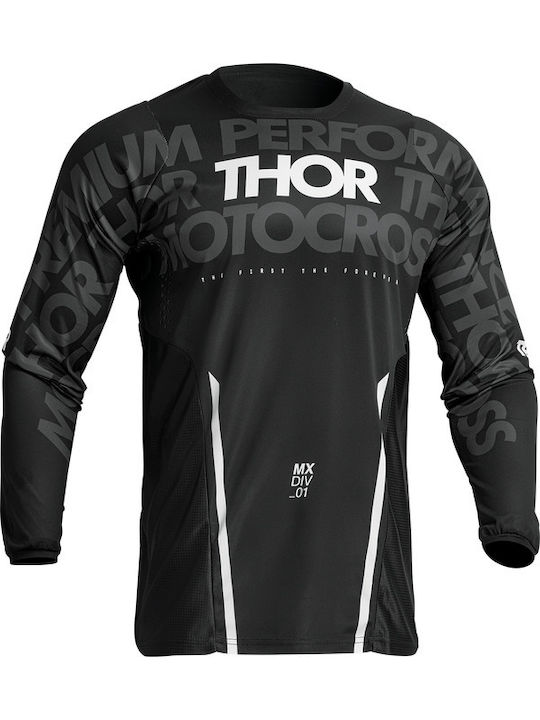 Thor MX Pulse Mono Männer Motocross-Shirt Black/White