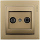 Mono Electric TV & Satellite Terminal Antenna Socket Bronze 505-002236140