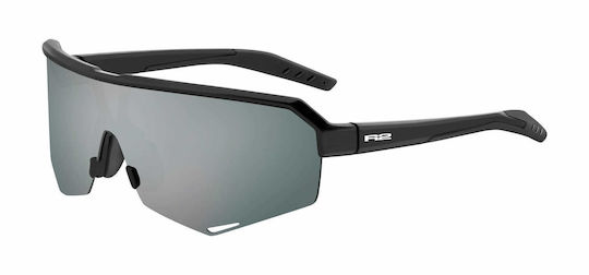 R2 Cycling Glasses Fluke with Black Frame and Mirror Lenses / Dark Lenses