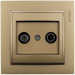 Mono Electric Контакт за телевизионна антена и сателит Въздушен в Бронзов цвят 505-002236139