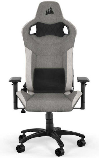 Corsair T3 Rush Fabric (2023) Υφασμάτινη Καρέκλα Gaming με Ρυθμιζόμενα Μπράτσα Γκρι/Λευκό