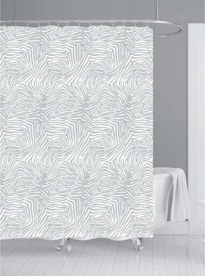 Ankor Peva Κουρτίνα 180x180cm Λευκό / Γκρι 823840