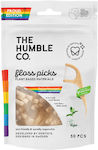The Humble Co. Floss Picks Stolze Ausgabe Zahnseide mit Griff in Beige Farbe 50Stück
