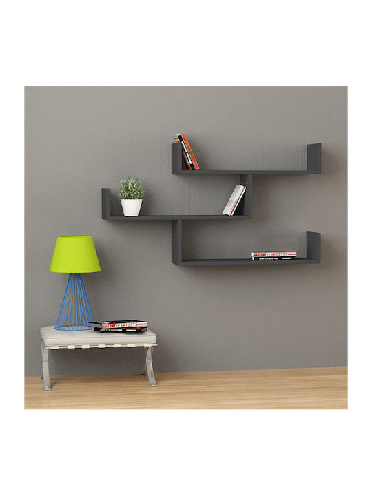 Shelf Wall Tibet Charcoal 119x22x66cm