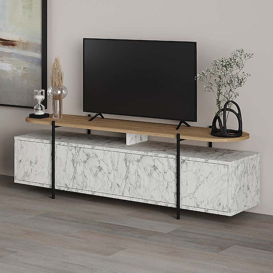 TV-Möbel Hölzernes Hanley Weiß L160xB35.6xH48cm