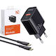 Mcdodo с USB-A порт и USB-C порт и кабел USB-C 33W Черен (CH-0922)