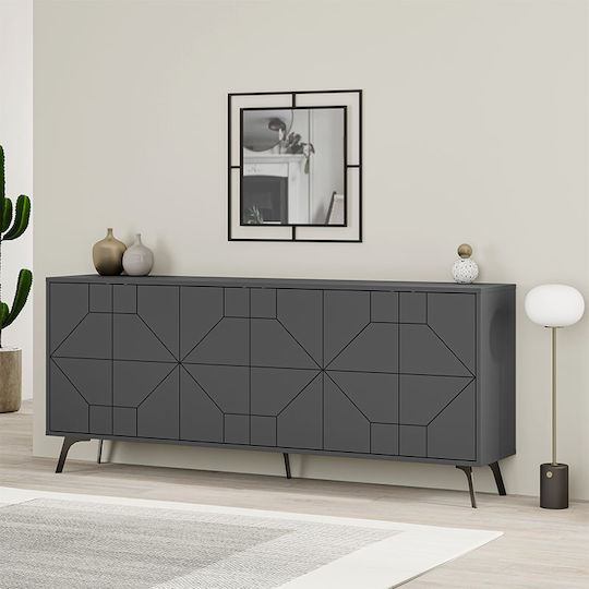 Μπουφές Dune Ξύλινος Ανθρακί 184x35x77.4cm