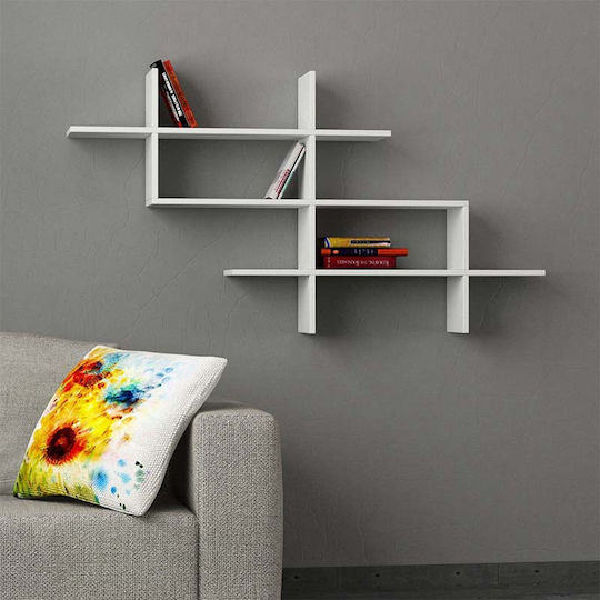 Стенен Рафт Halic Бял 150x22x82см