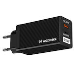 Wozinsky Φορτιστής Χωρίς Καλώδιο με Θύρα USB-A και Θύρα USB-C 65W Power Delivery / Quick Charge 3.0 Μαύρος (WWCG01)