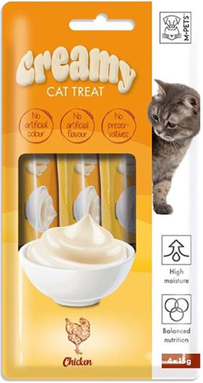 Creamy Cat Treat Λιχουδιές Σνακ με Κοτόπουλο για Γάτα 4τμχ 15gr