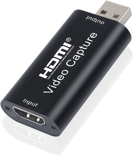 Powertech Konverter HDMI weiblich zu USB-A männlich Schwarz 1Stück (CAB-H147)