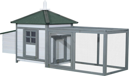 Pawhut Wooden Poultry Coop L1.96 x W0.97 x H0.76m
