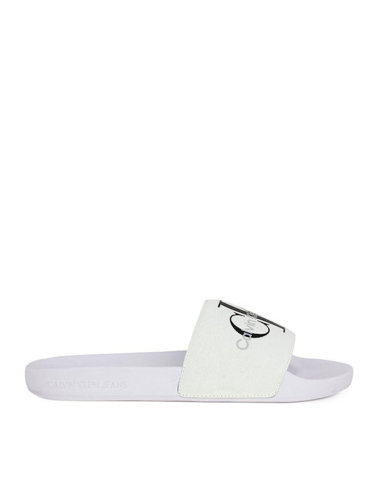 Calvin Klein Мъжки Слайдове Бели