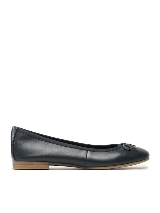 Tamaris Leather Women's Ballerina Shoes Navy Blue