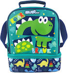 Must Yummy Isothermal Shoulder Lunch Bag Green Dinosaurs L20 x W12 x H24cm