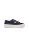 Superga 2740 Damen Flatforms Sneakers Blau