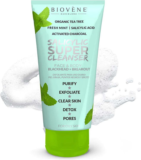 Biovene Salicylic Super Cleanser Face & Body Κρέμα Καθαρισμού Προσώπου για Ακνεϊκές Επιδερμίδες 200ml