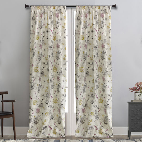 La Maison Blanche Treasure Ecru Pencil Pleat Curtain 145x270cm