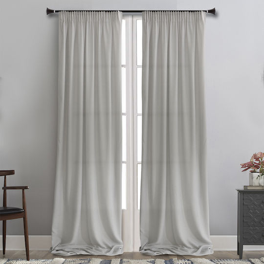 La Maison Blanche Curtain with Pencil Pleat 7373 Gray 145x300cm