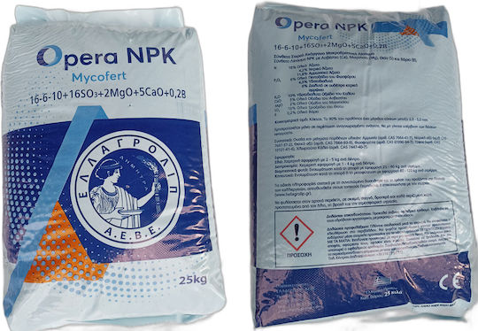 Ellagrolip Opera NPK Mycofert Granular Fertilizer Nitrogen, Phosphorus, Potassium (16-6-10) 25kg