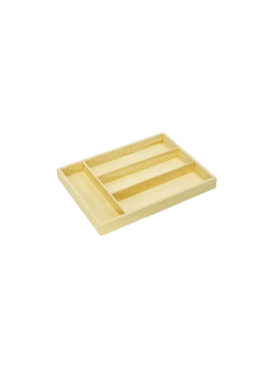Tpster Besteckeinsatz für Schubladen Hölzernes 33x25x3cm Beiges