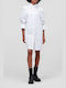 Karl Lagerfeld Mini Σεμιζιέ Φόρεμα Μακρυμάνικο Λευκό