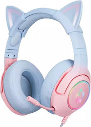 Onikuma K9 Over Ear Gaming Headset με σύνδεση 3.5mm / USB Morandi Pink