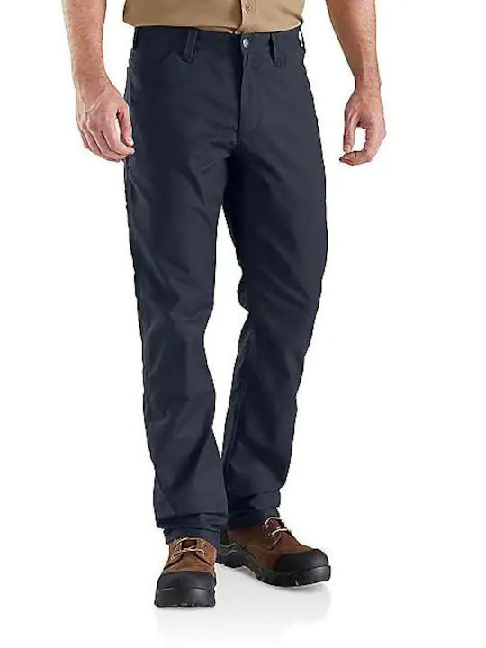 Trousers Chino Elastic in Loose Fit Navy Blue