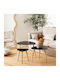 Oval Side Table Mileo Wooden Black 3 Pieces M46xL59.5xH51cm