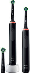 Oral-B Pro 3 3900 Ηλεκτρική Οδοντόβουρτσα με Χρονομετρητή και Αισθητήρα Πίεσης Black