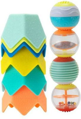 Infantino Играчка за стек Sensory Cups & Activity Balls за 0++ Месеца